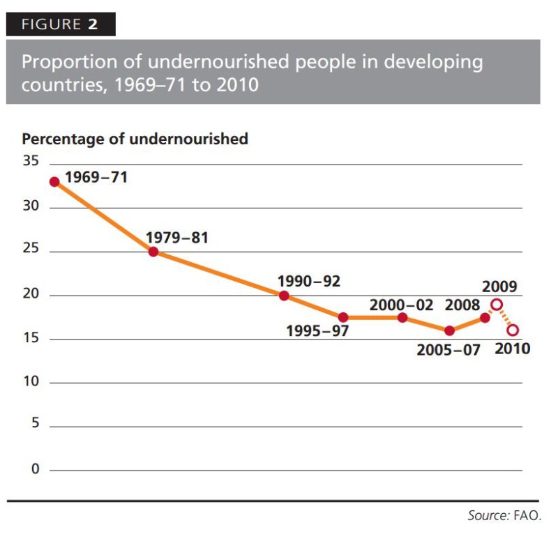 Hunger Trends Developing World 1969 - 2010 FAO