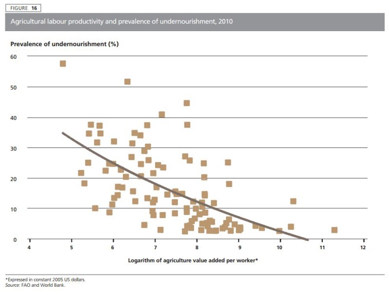 Hunger vs Labor Productivity - FAO Status of Food Insecurity 2015